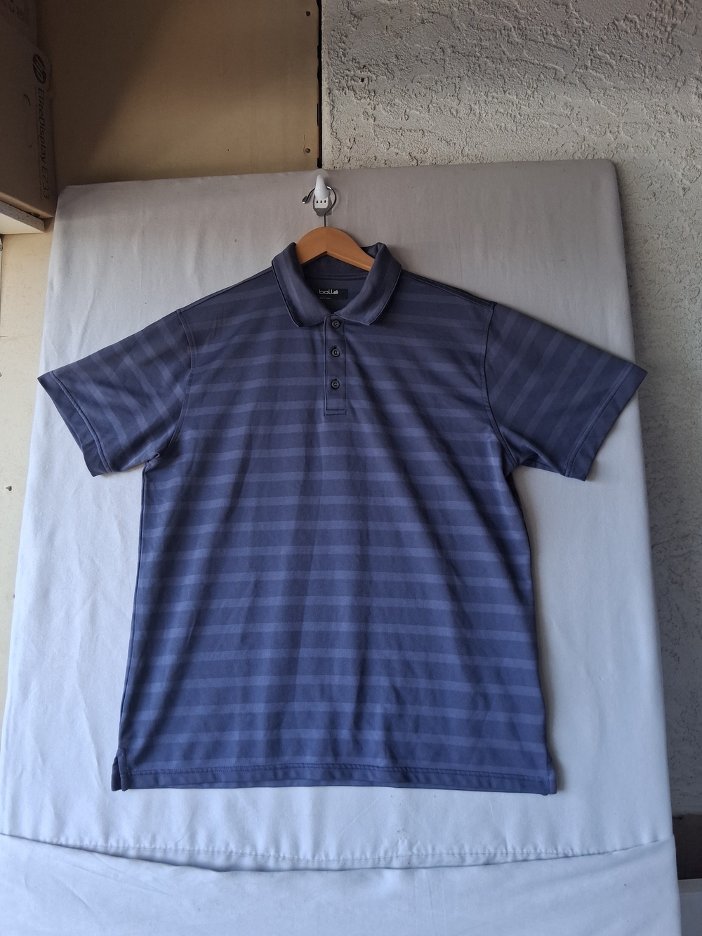 Men's Bolle Collared Golf Shirt Size - Large : Blue : Striped